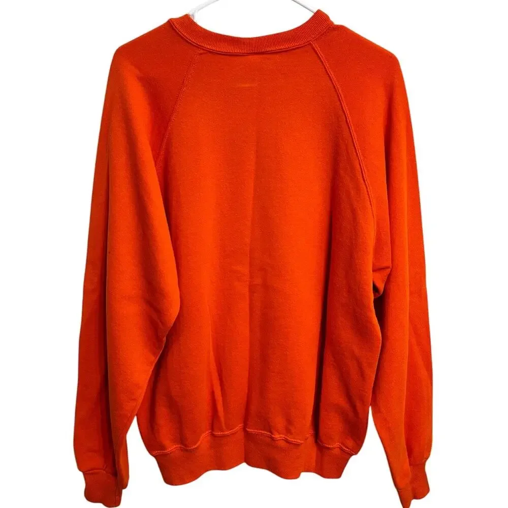 Vintage Handmade Jerzees Fall Halloween‎ Leaves Orange Grandma Sweater Size XL - Picture 2 of 6